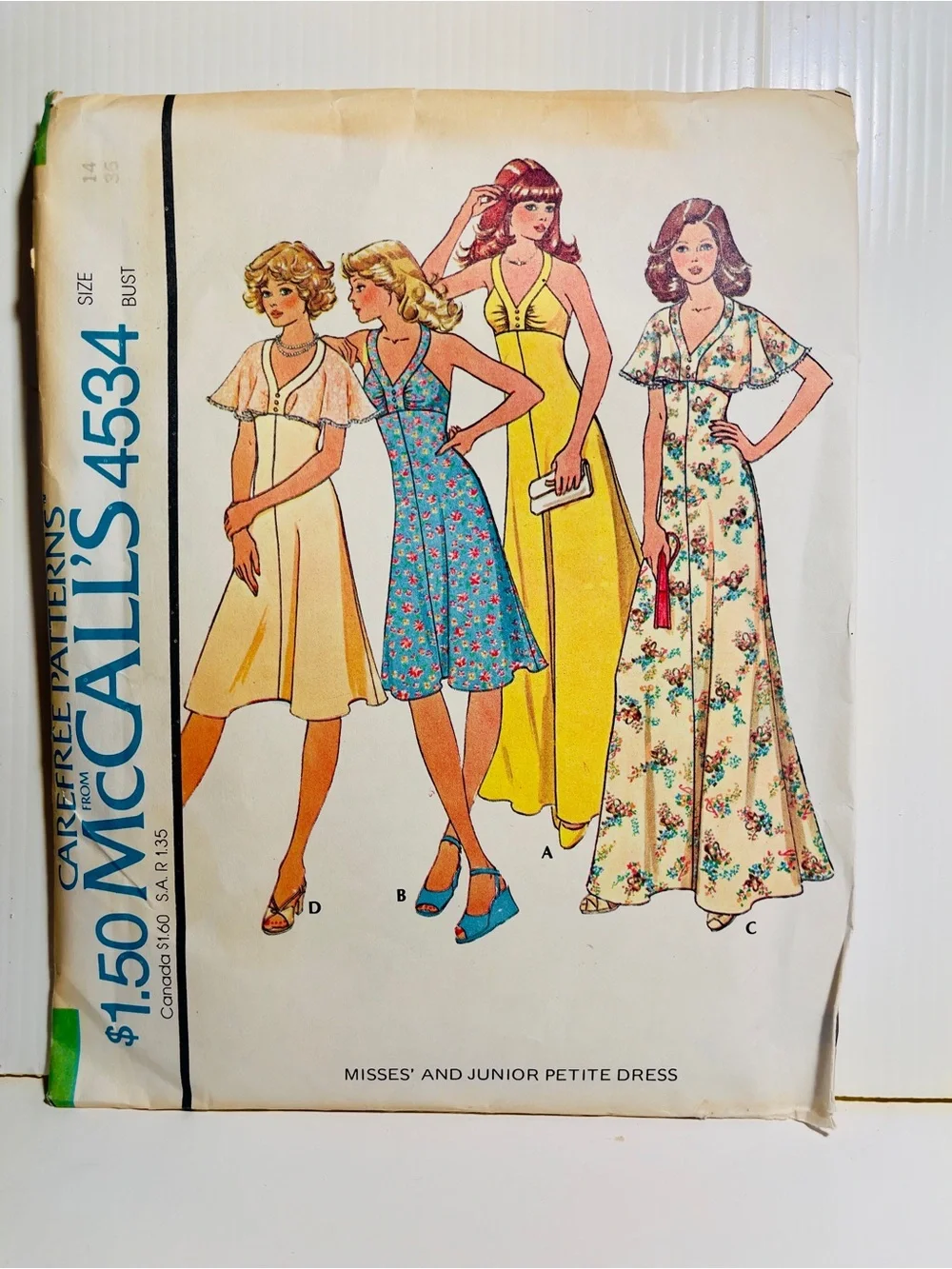 Simplicity & McCall's Vintage Sewing Pattern Lot - Yellow Blue Red Floral